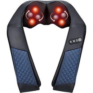 Neck and Shoulder Massager with Heat Shiatsu BackMassage Pillow with 3D Kneading